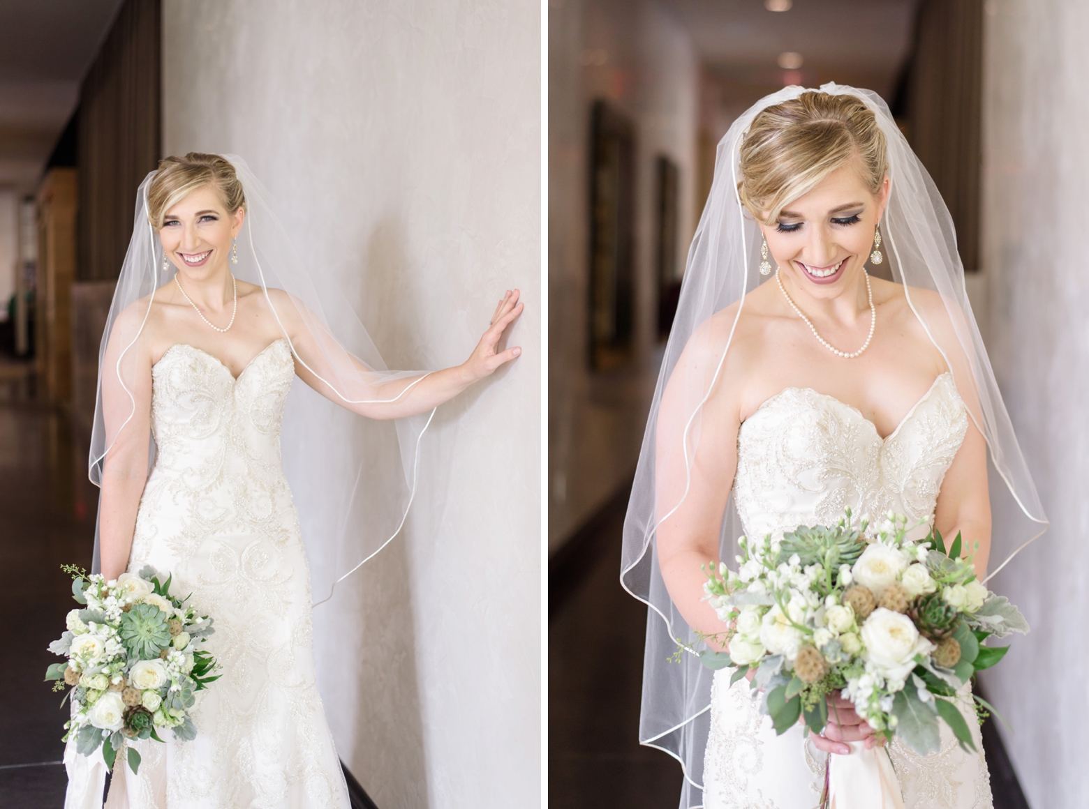 The Bride in formal portraits at the Epicurean Hotel