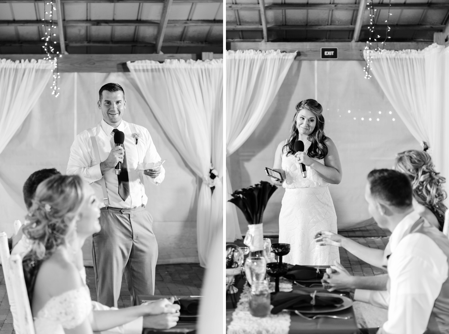 The Maid of Honor and the Best Man give speeches during the reception