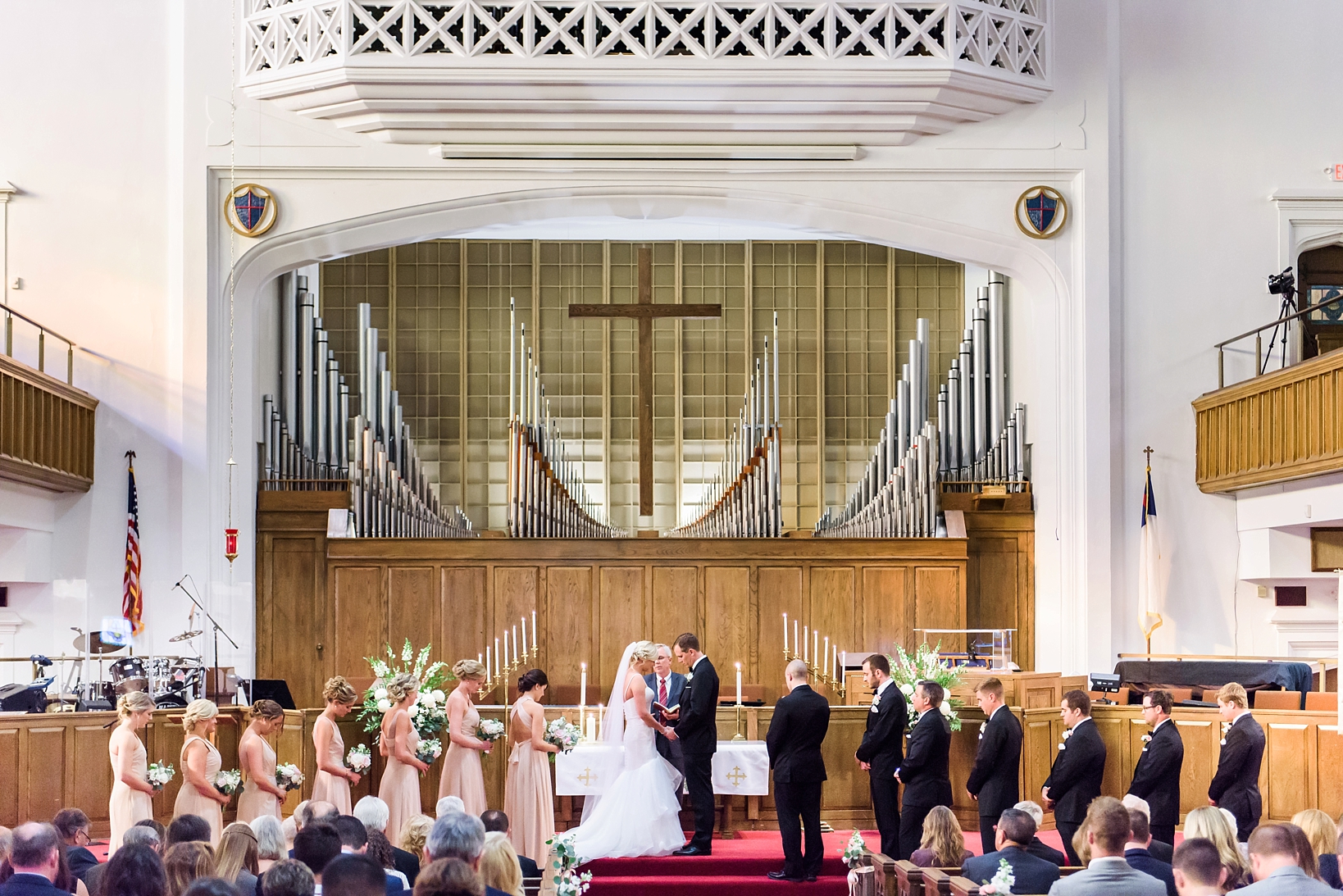The Bridal Party on the altar at the First United Methodist Church in St. Petersburg, FL
