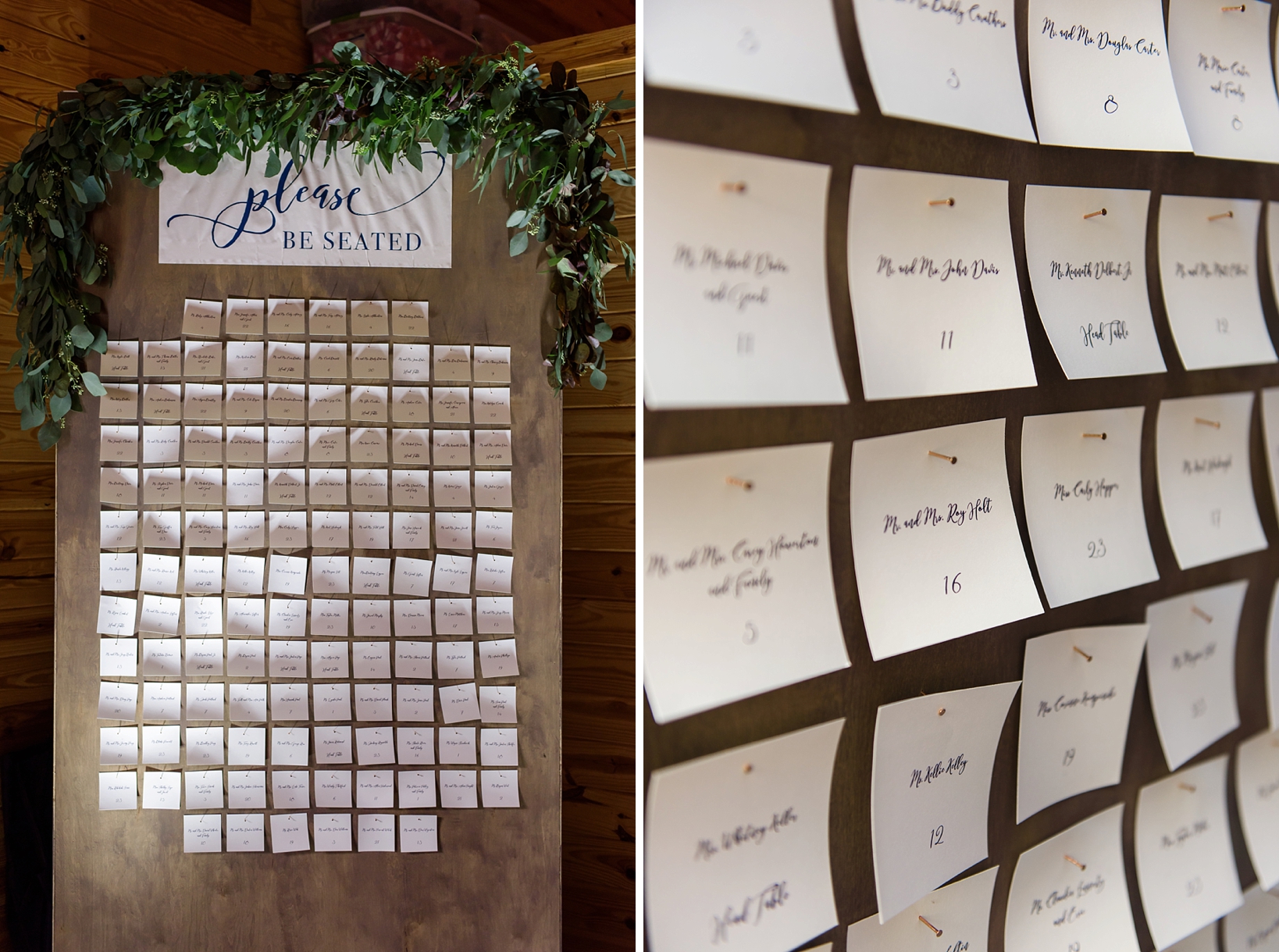 Seating Chart with floral frame