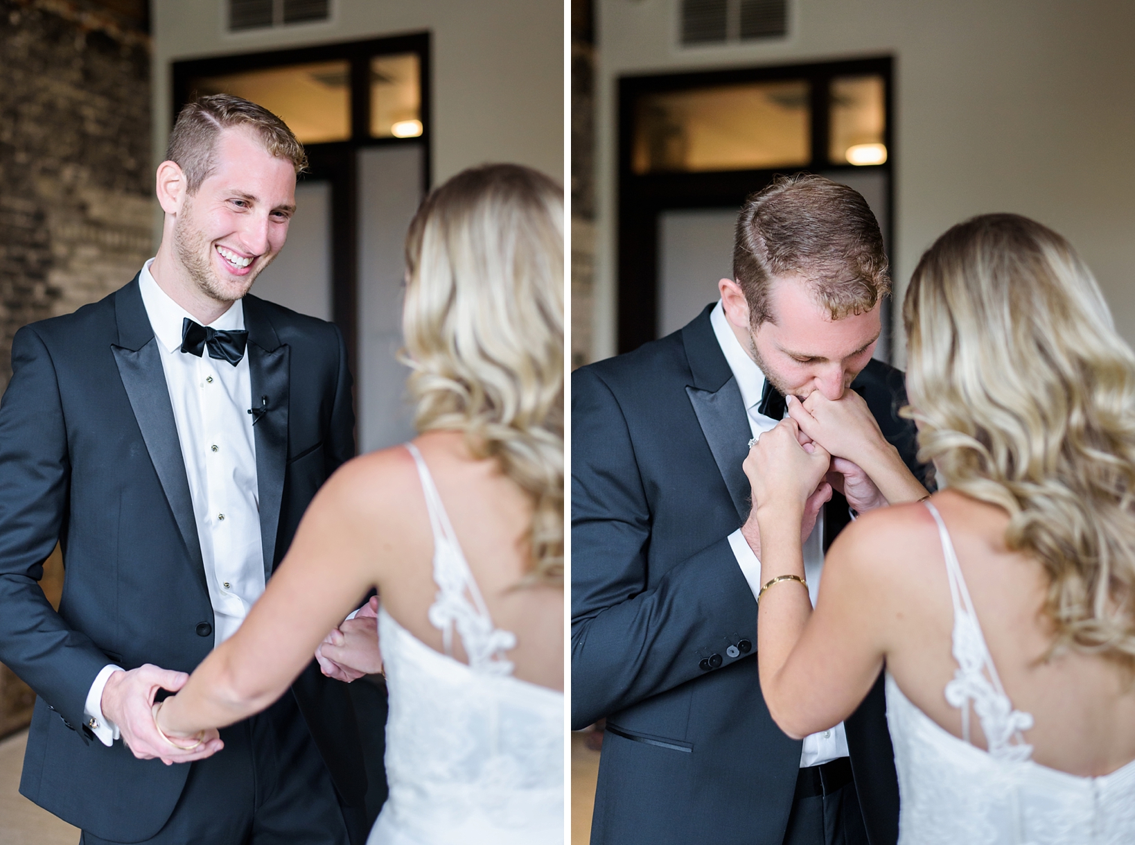 Groom sees his bride for the first time and kisses her hand
