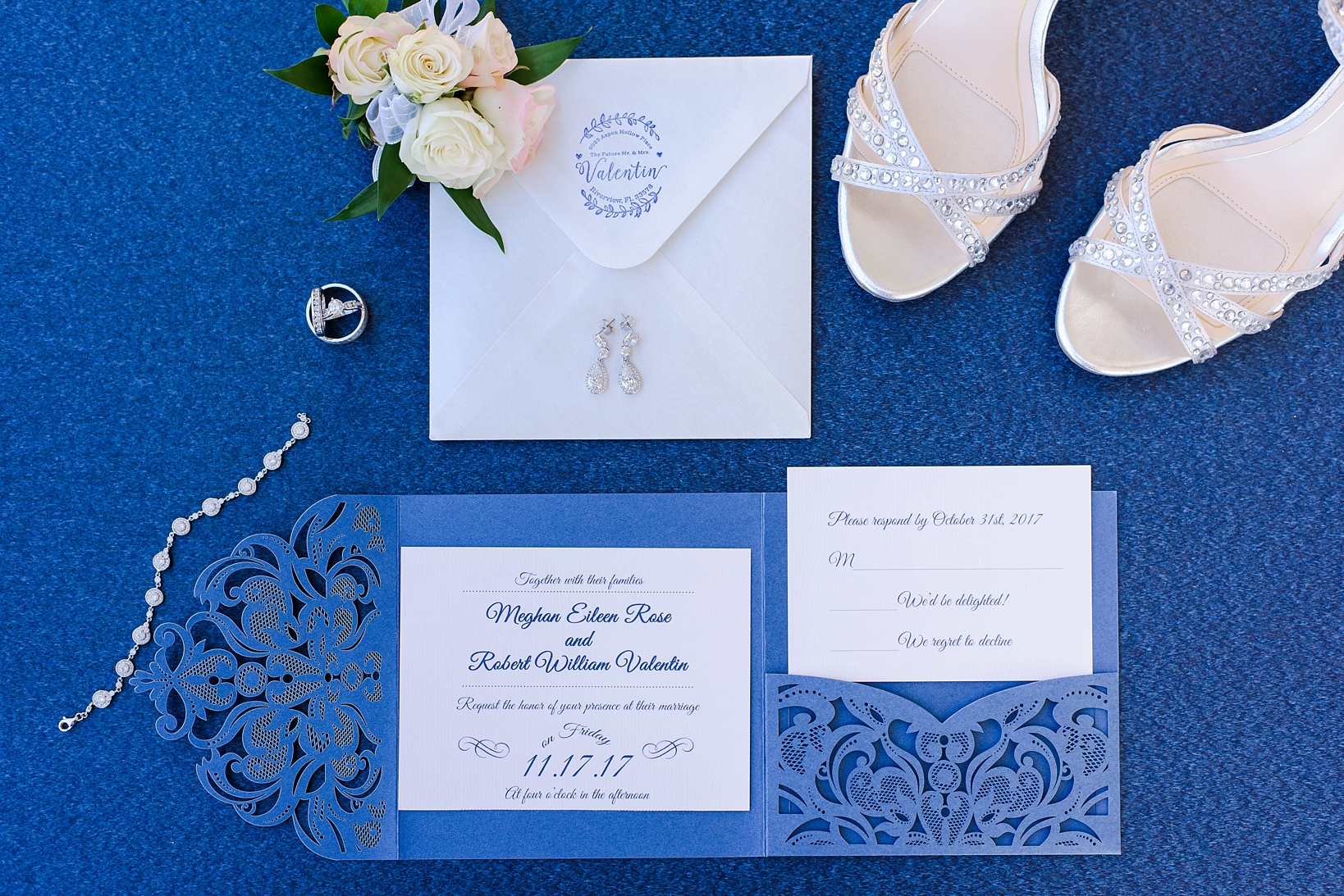 Invitation suite with bridal details by Sarah & Ben Photography