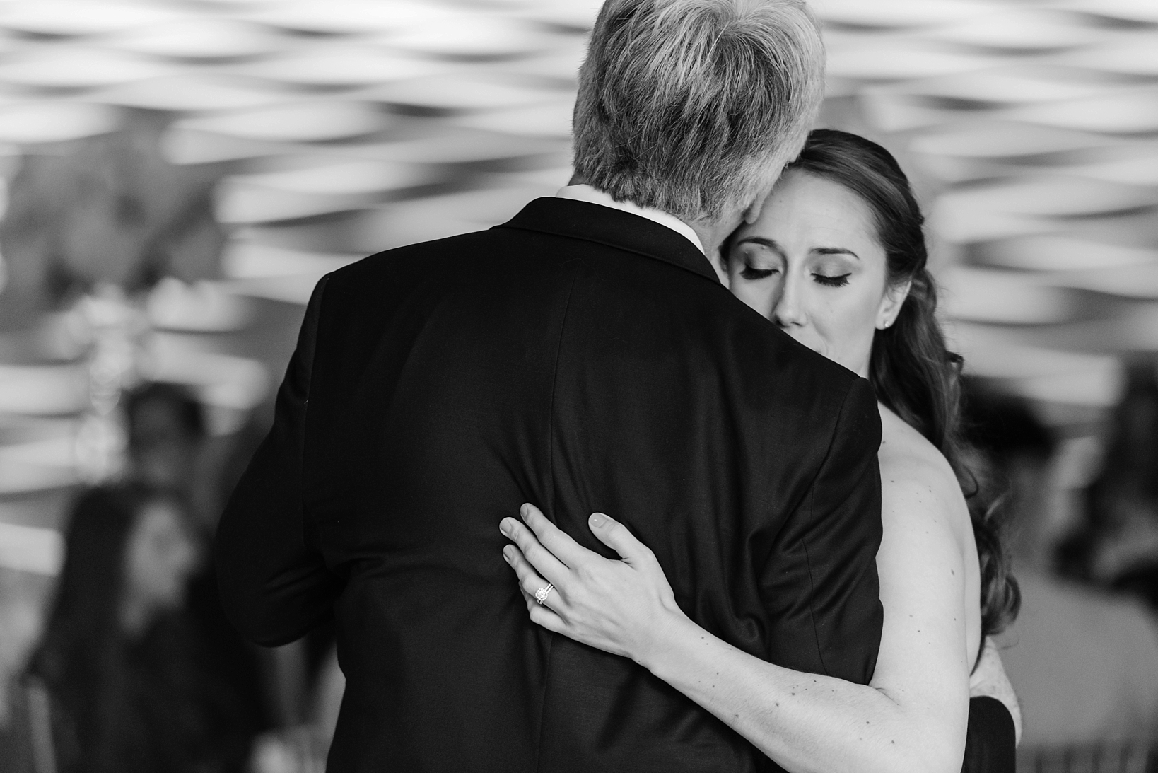 Father and Daughter dance in black and white