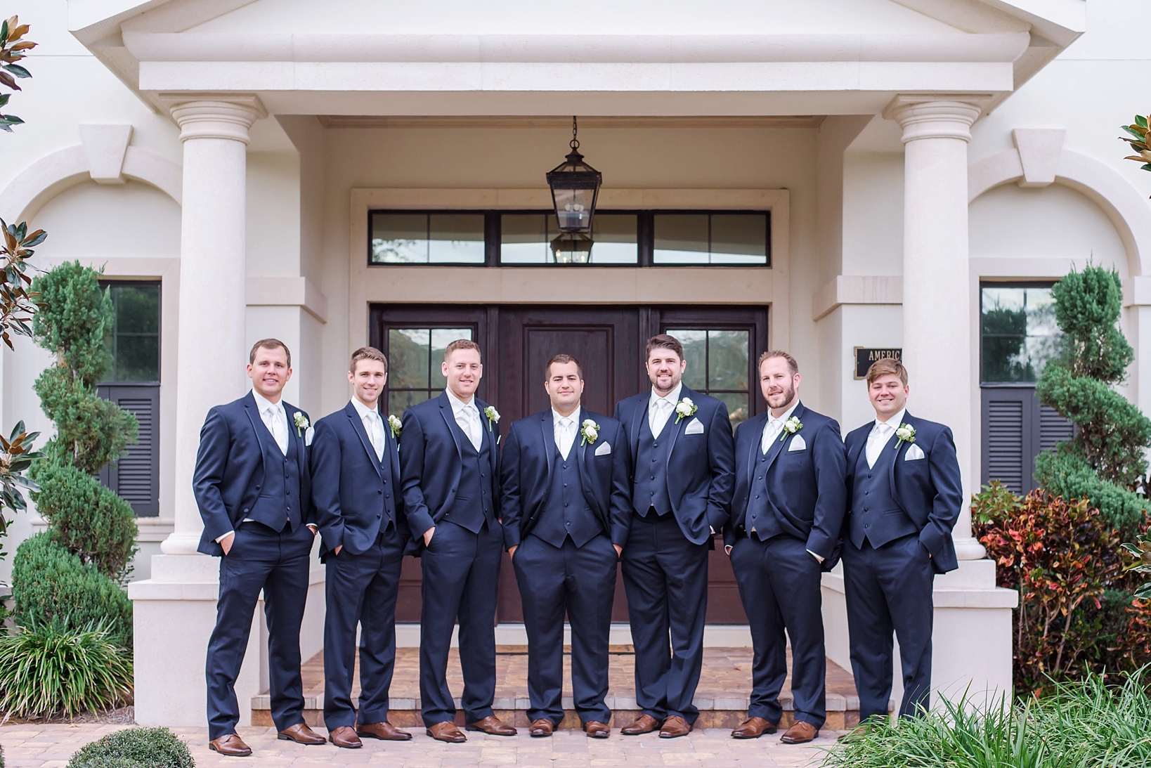 Groom with his Groomsmen in a traditional portrait