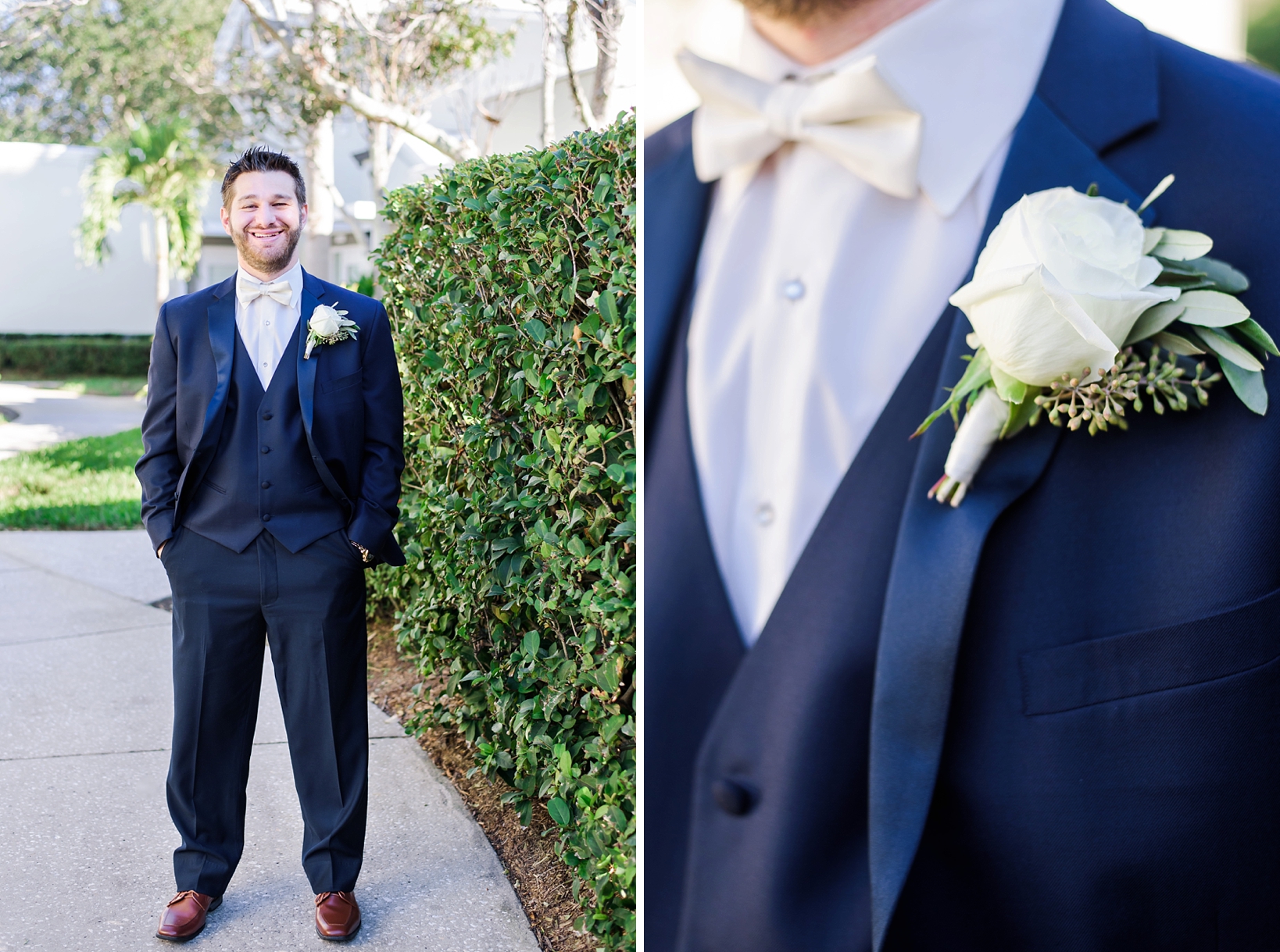 The Grooms white rose boutonniere 