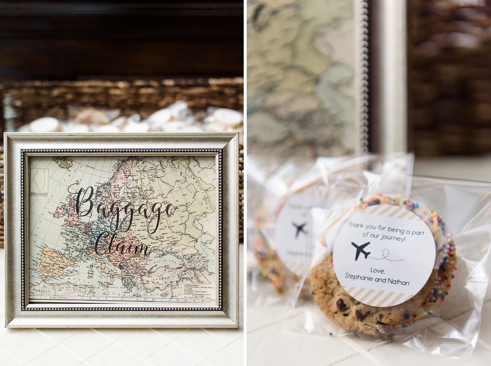 Cookies were given out as gifts keeping the travel theme going throughout the reception at the rusty pelican tampa bay