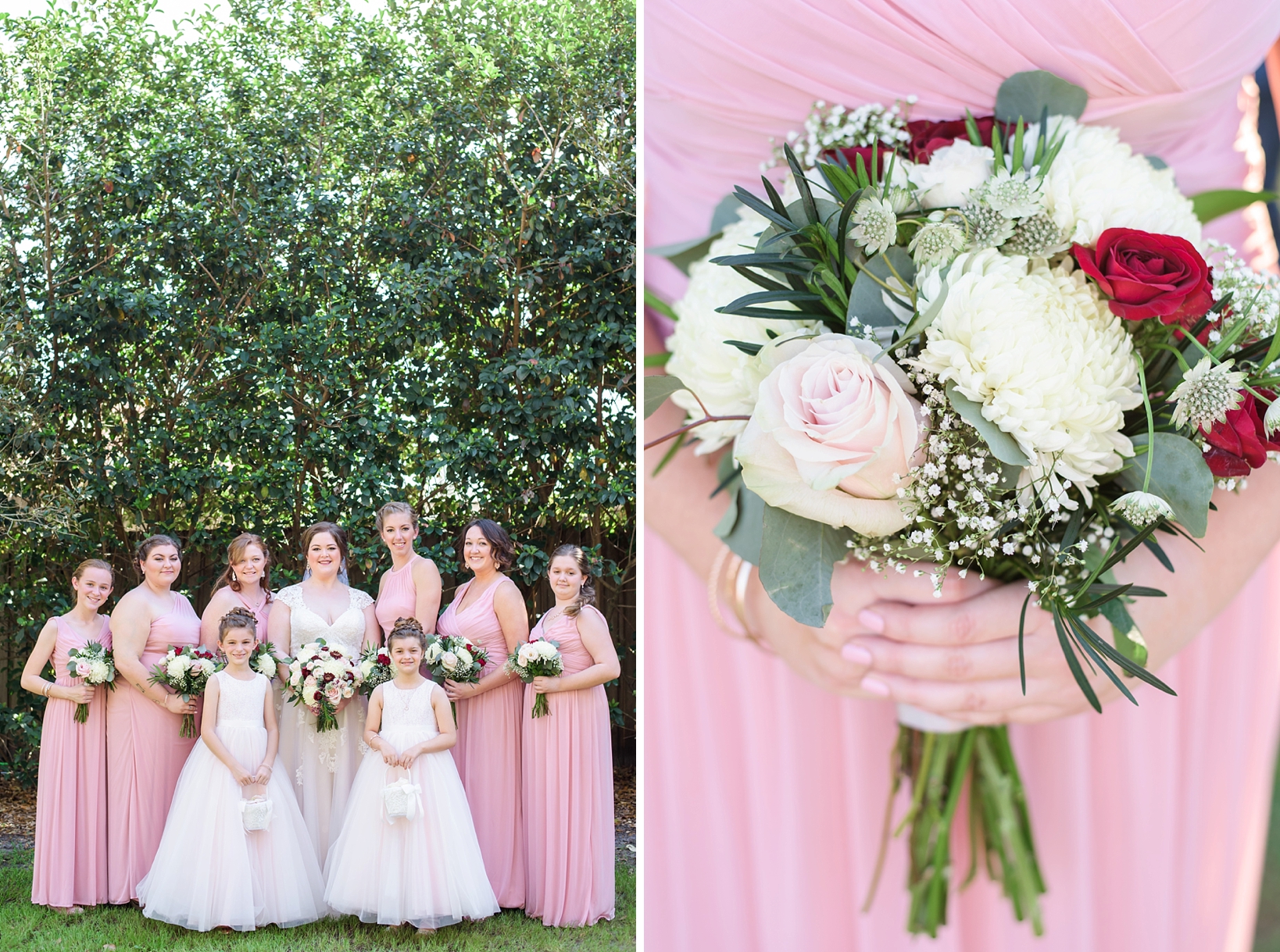Bride and Bridesmaids in blush 
