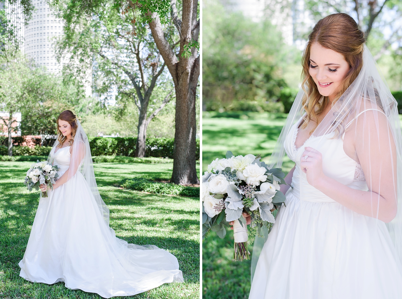 Bridal portraits in the greenery of the University of Tampa by Sarah & Ben Photography