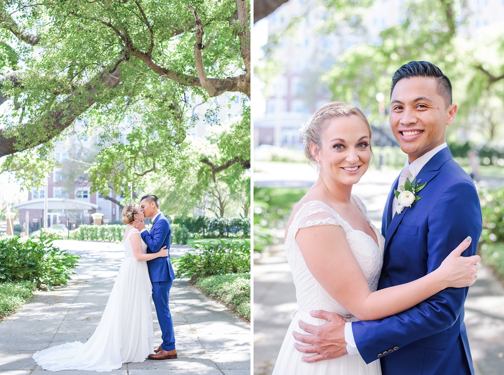 Bride and Groom in downtown Tampa, FL by Sarah & Ben Photography