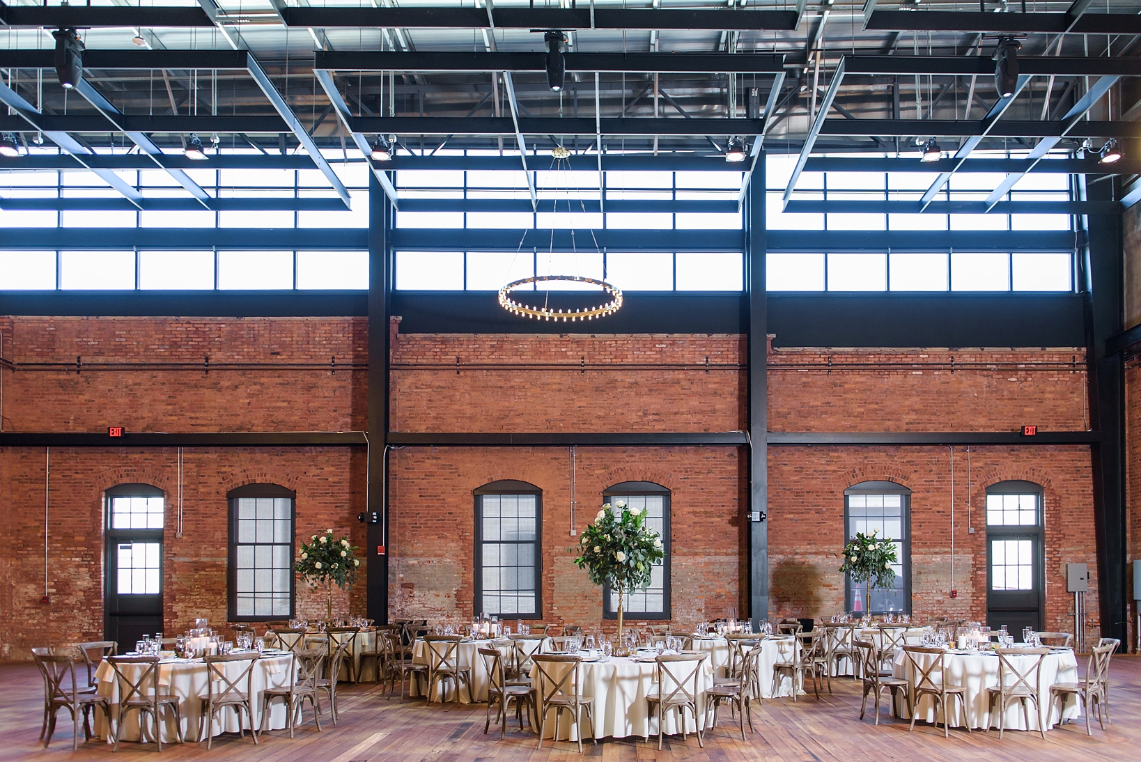 The wedding reception space inside Armature Works in Tampa, FL by Sarah & Ben Photography