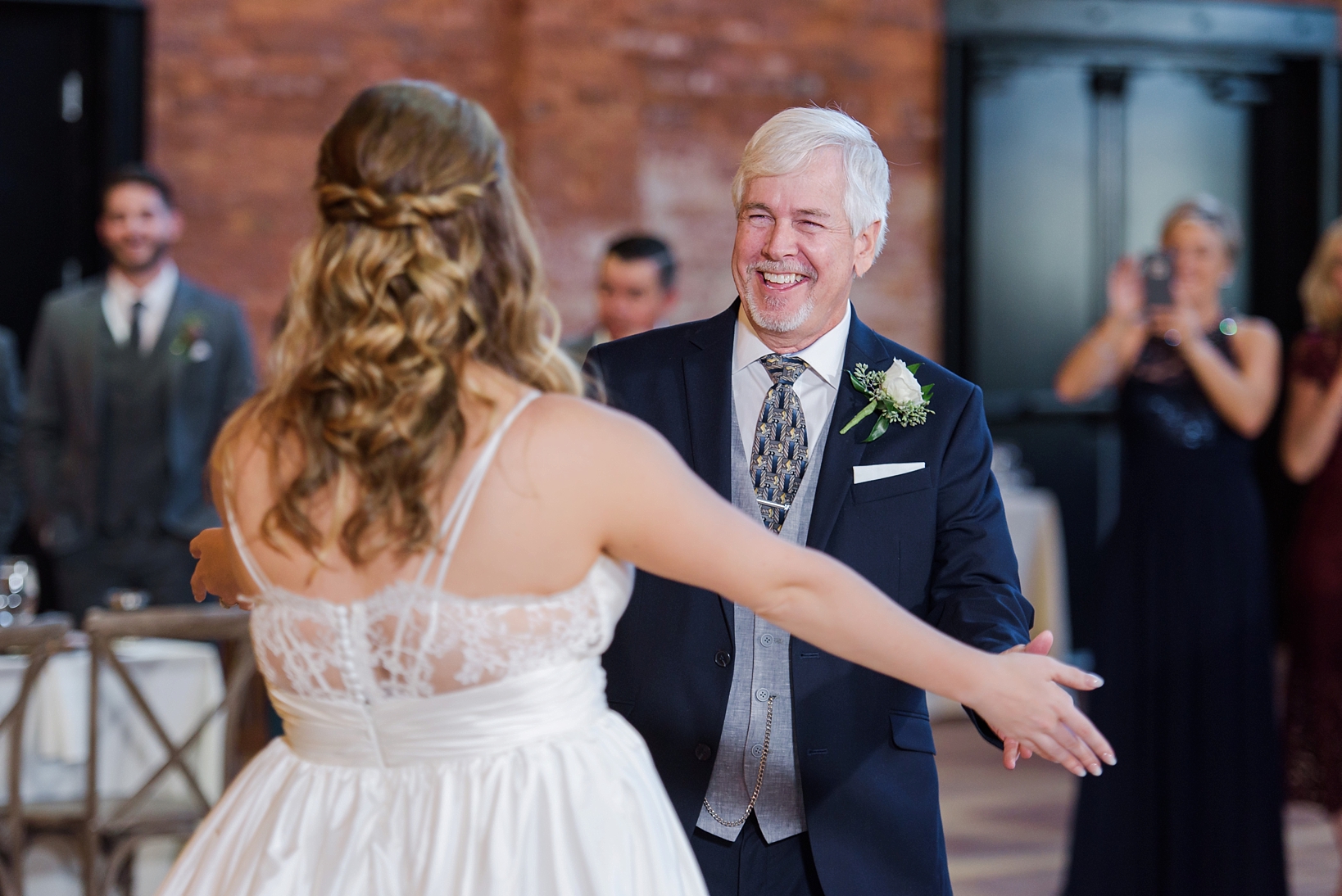 Bride and her Father dance during the reception by Sarah & Ben Photography