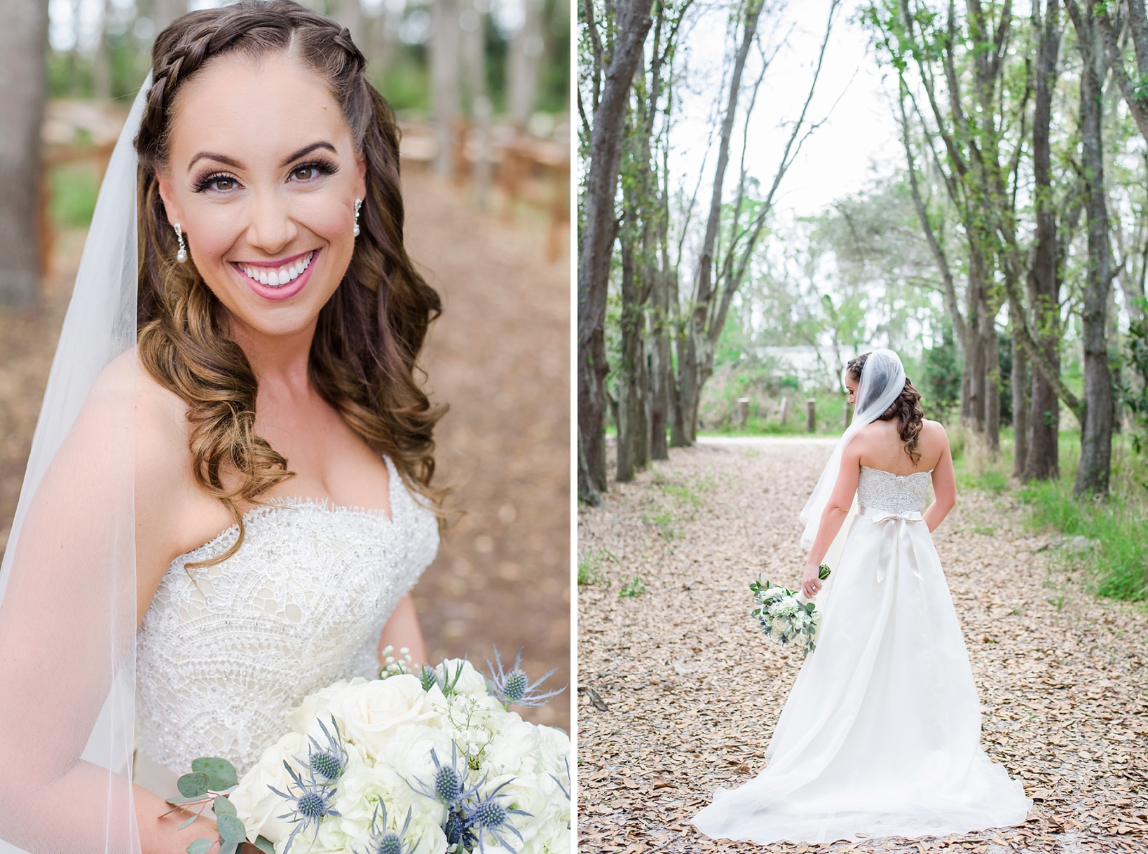 Bridal portraits amongst the trees by Sarah & Ben Photography
