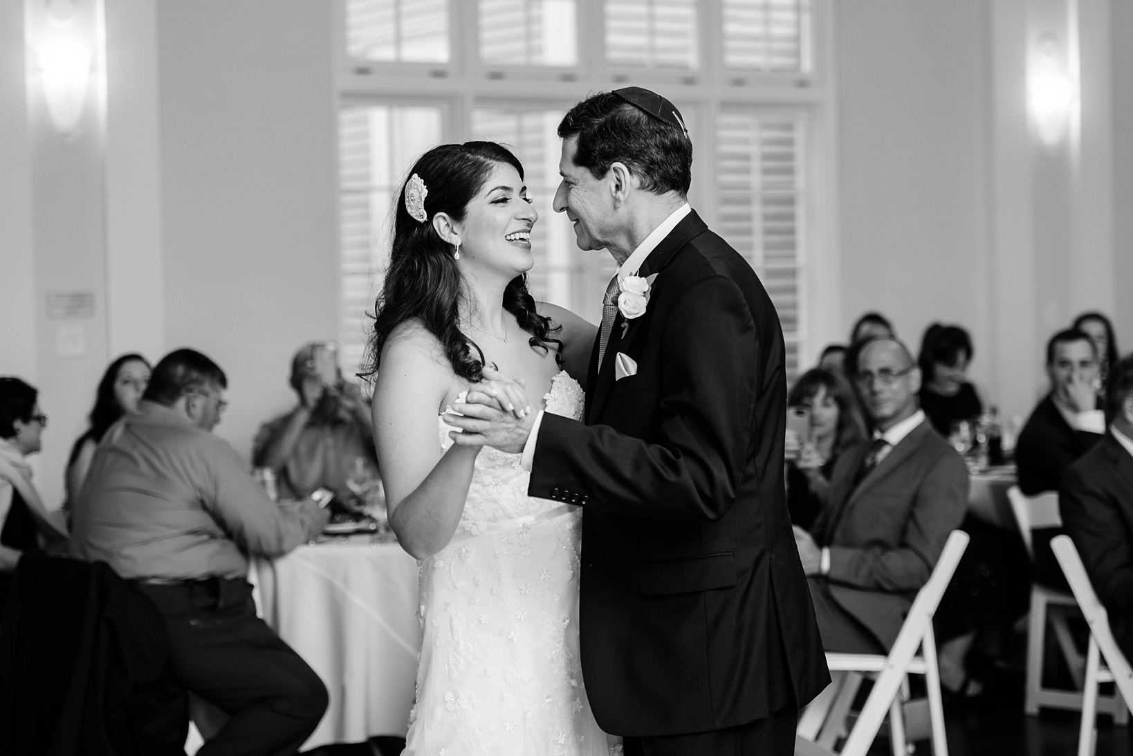 Father/ Daughter dance in black and white