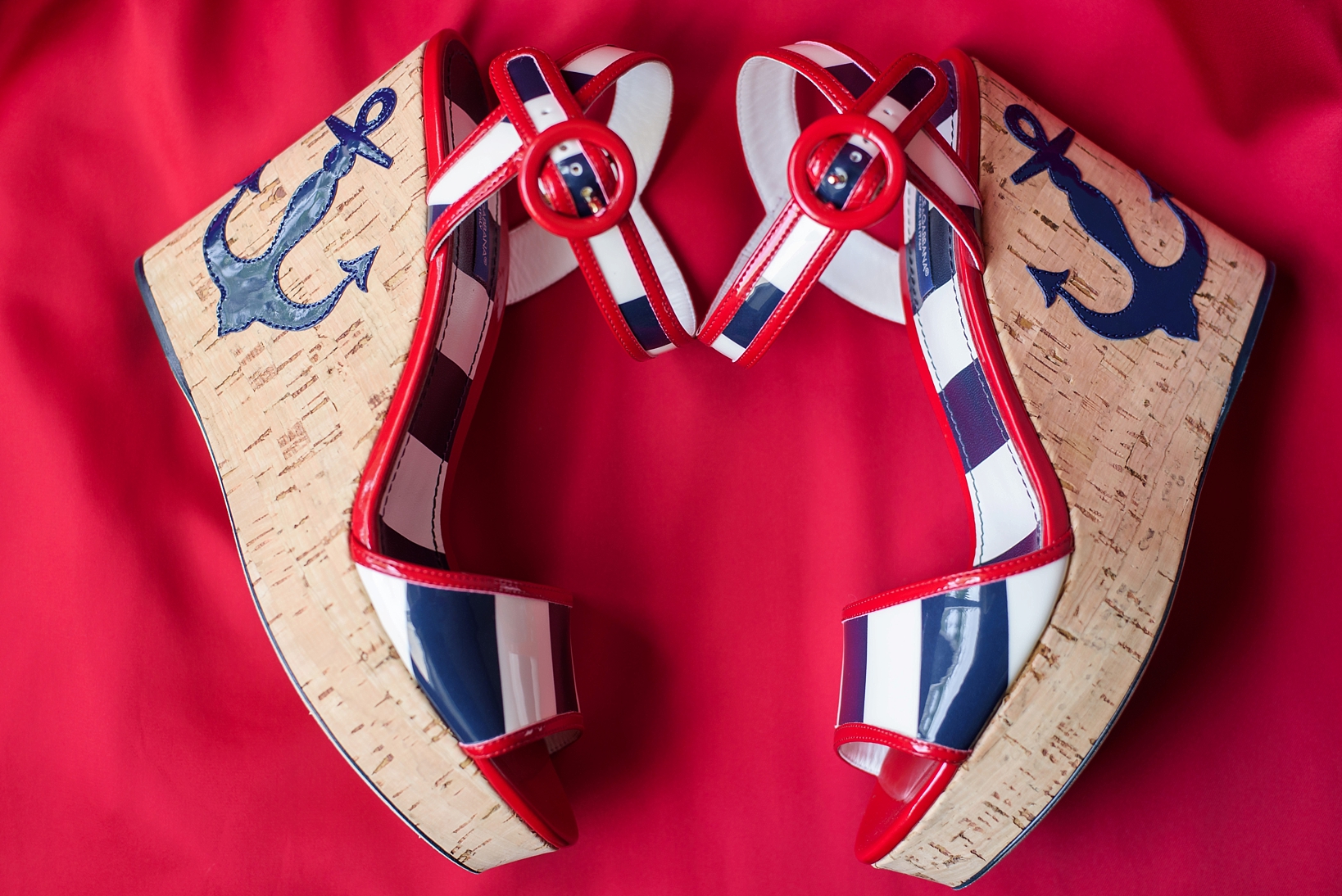 Dolce & Gabbana wedges with anchors and red white and blue