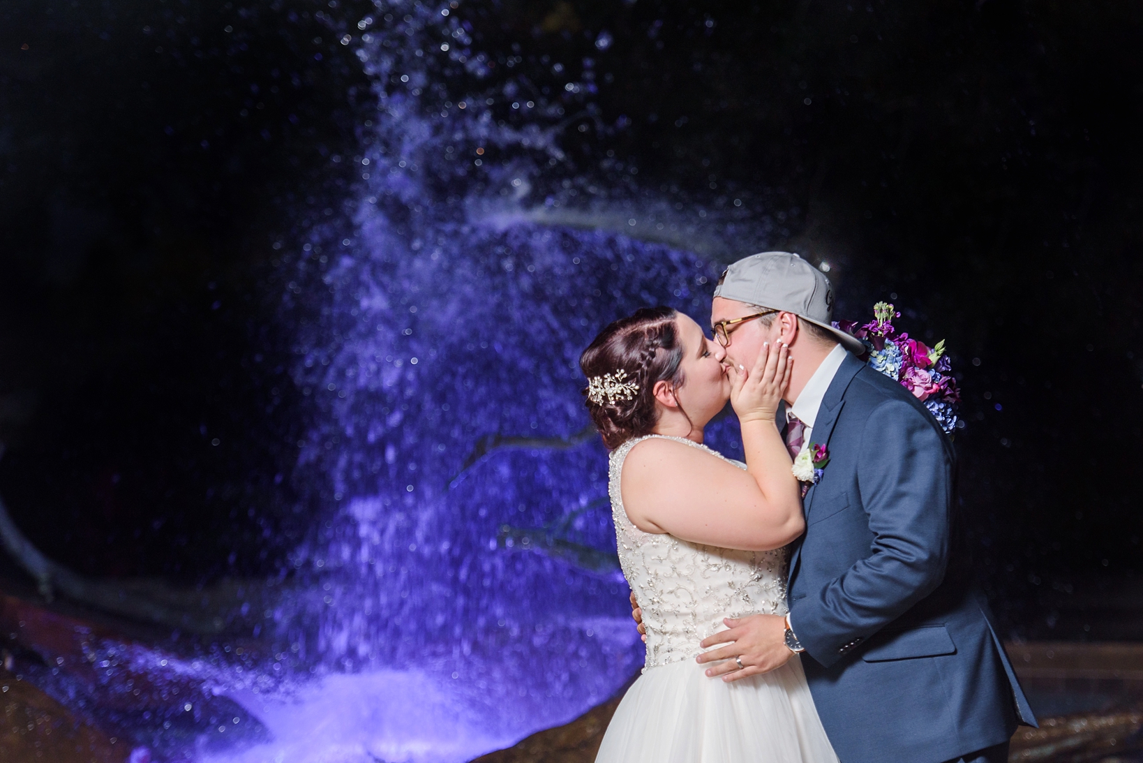 The fountain at night sure made for some epic night photos in Safety Harbor, FL by Sarah & Ben Photography