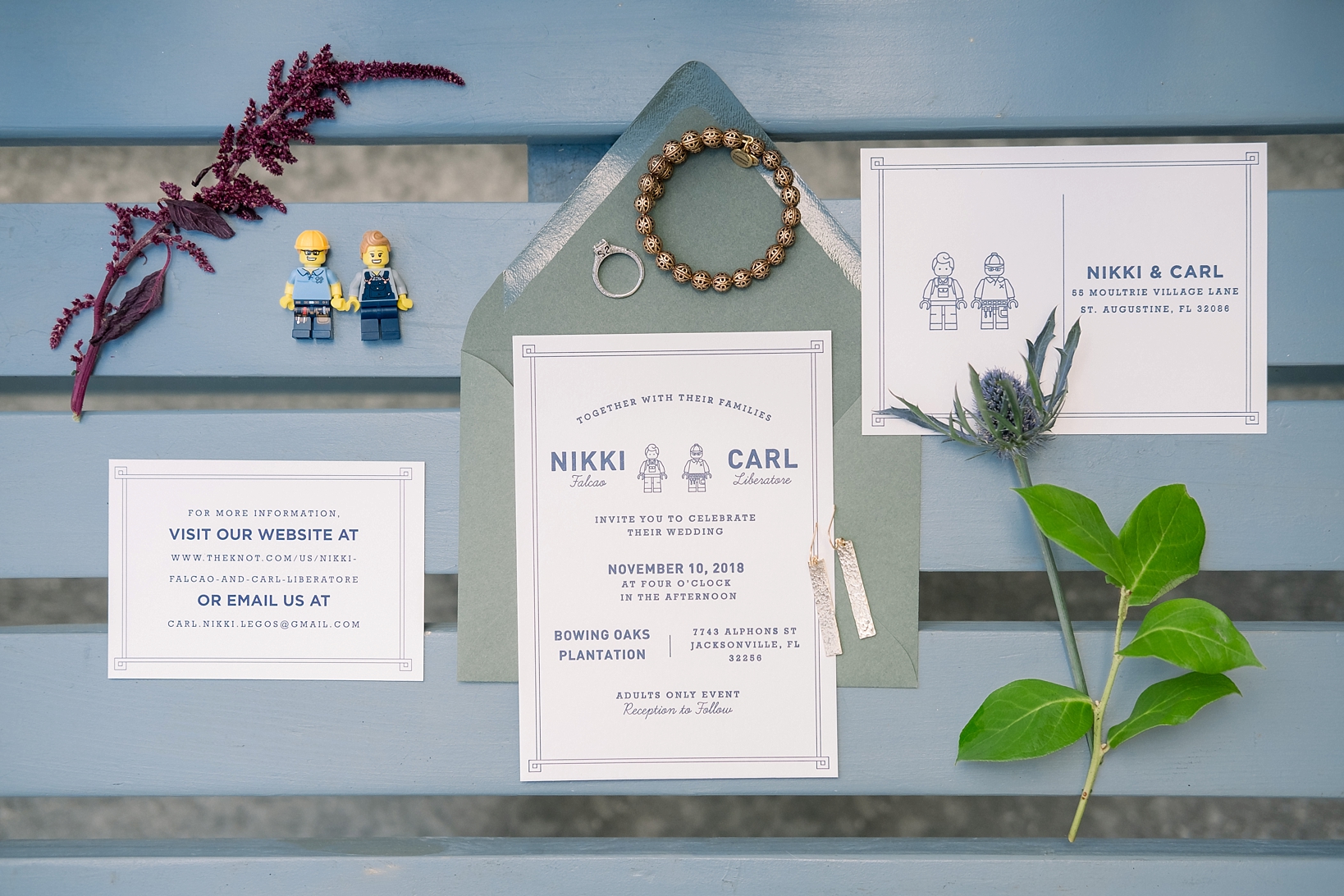 Lego themed wedding invitation suite by Sarah & Ben Photography