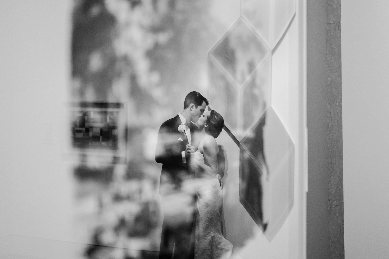 The Bride and Groom reflecting in a vintage mirror by Sarah & Ben Photography