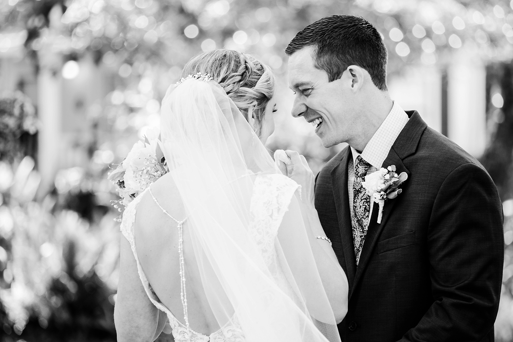 Bride and Groom share a genuine moment of joy before the big day at Cross Creek Ranch