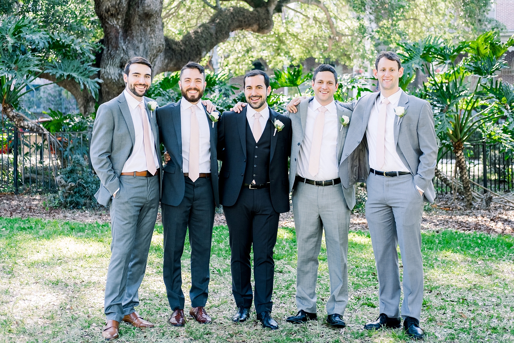 Groom and his Groomsmen standing together for a nice portrait