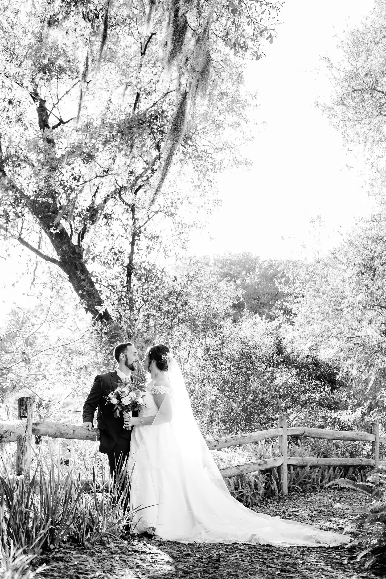 Timeless black and white portrait of the Bride and Groom