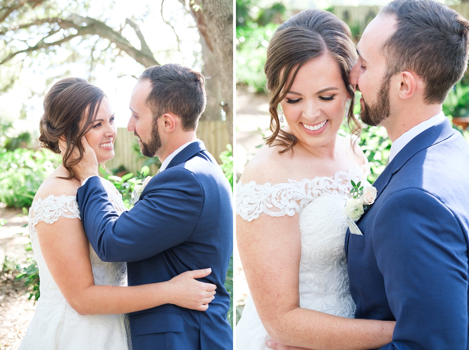 Portraits of the Bride and Groom in the enchanted forest of Cross Creek Ranch near Tampa, FL